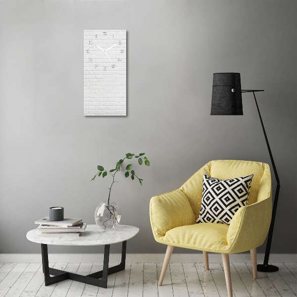 Rechthoekige glazen wandklok Bakstenen muur