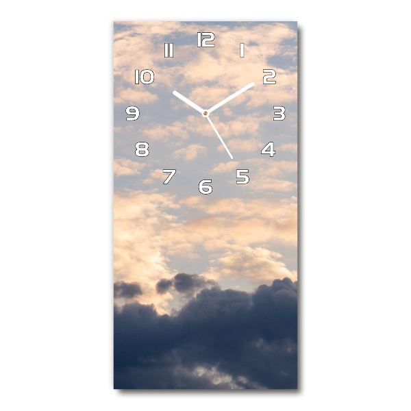 Rechthoekige glazen wandklok Wolken aan de hemel