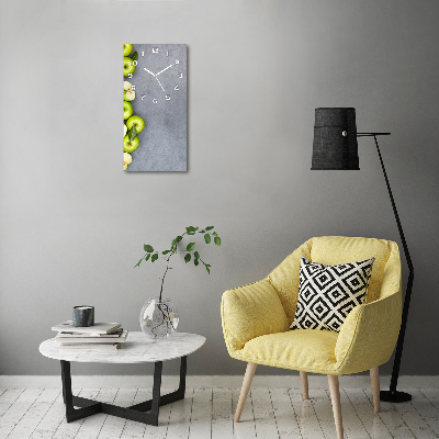 Zegar szklany ścienny Zielone jabłka