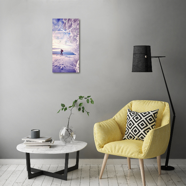 Rechthoekige glas klok Skiër