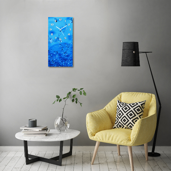 Rechthoekige glazen wandklok waterdruppels