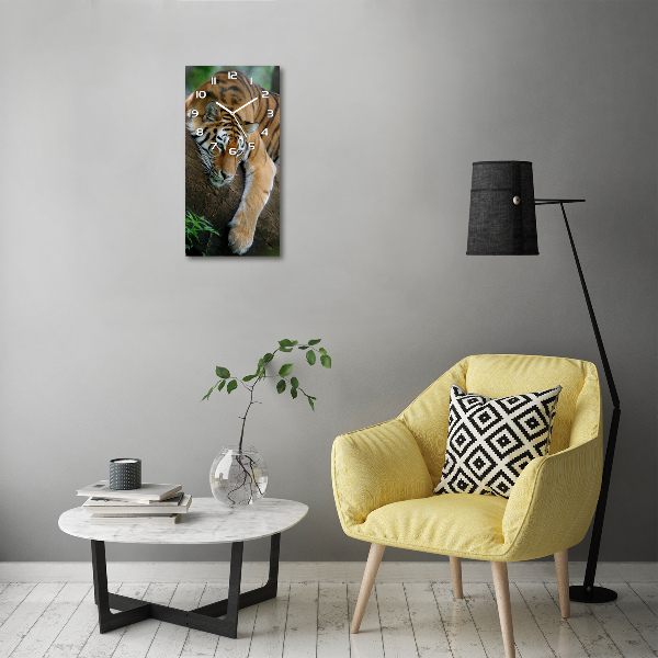 Zegar ścienny Tygrys na drzewie