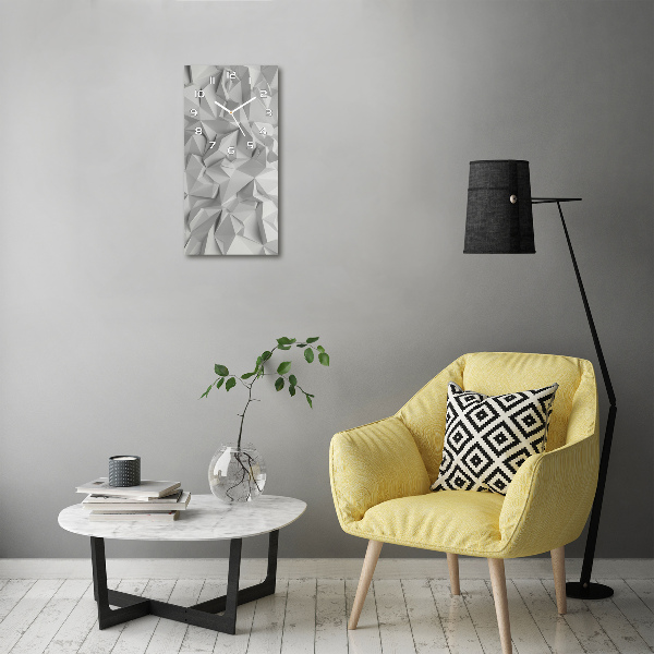 Rechthoekige glazen wandklok 3D-abstractie