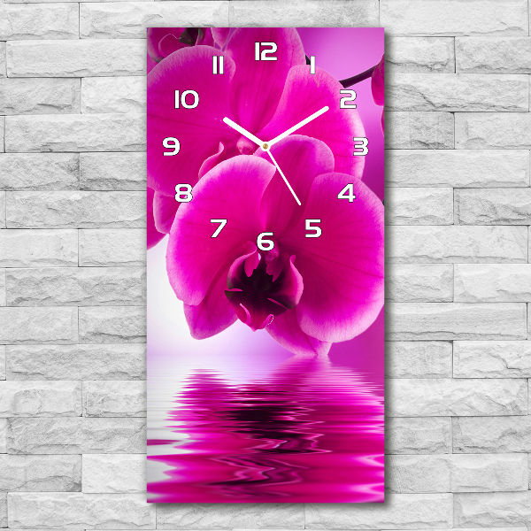 Zegar ścienny cichy Różowa orchidea