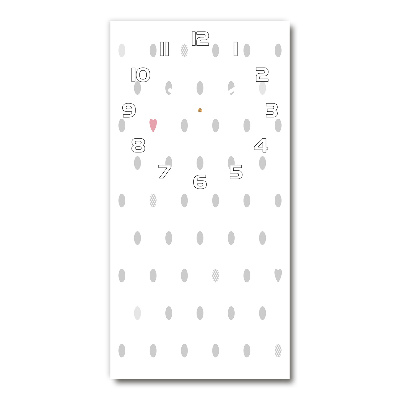 Zegar szklany ścienny Kropki i serca