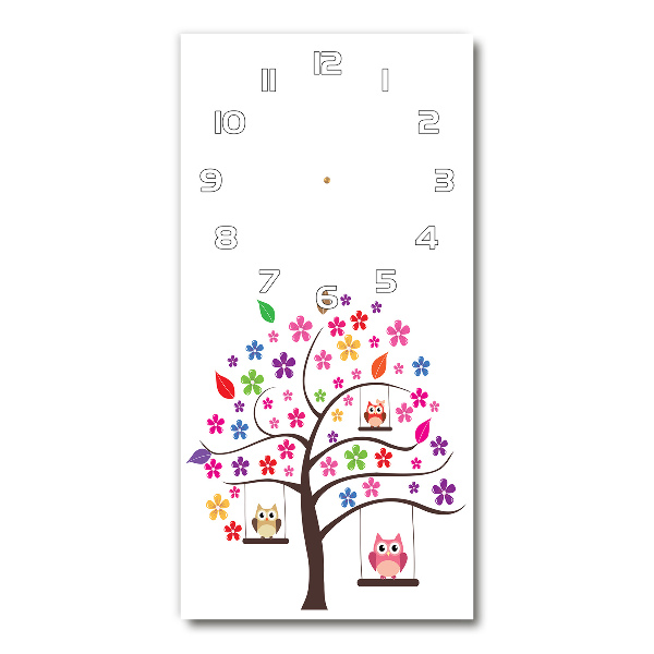 Zegar ścienny Sowy na huśtawkach