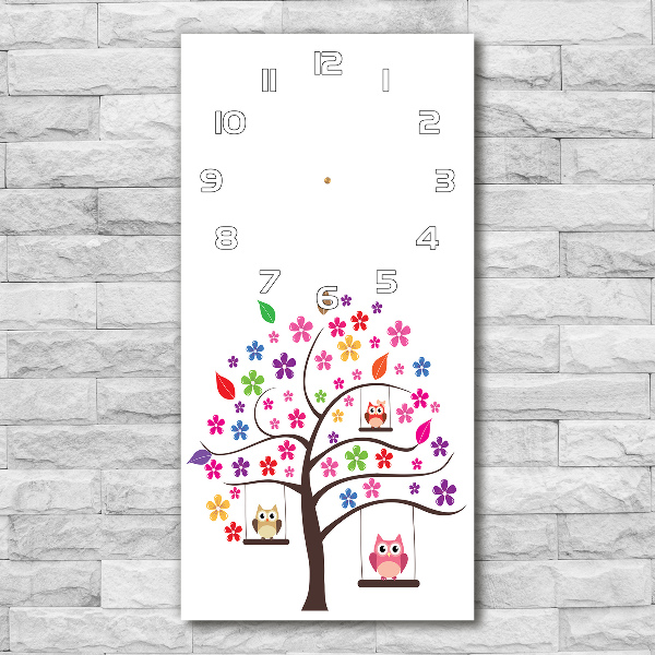 Glazen klok rechthoekige Uilen op schommels