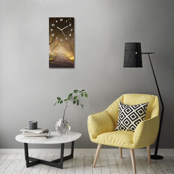 Rechthoekige glas klok Pad in het bos