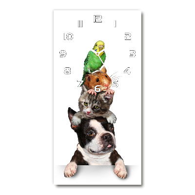 Rechthoekige glas klok Huisdieren