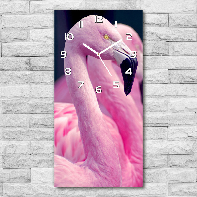 Rechthoekige glas klok Flamingo's