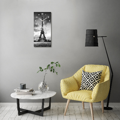 Rechthoekige glazen wandklok Eiffeltoren Parijs