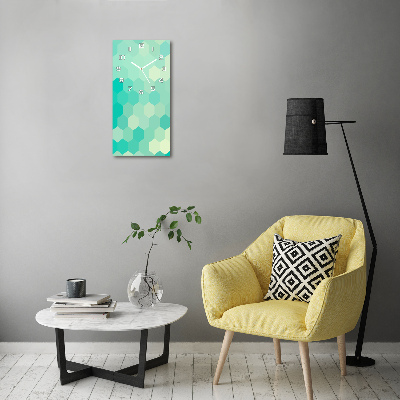 Rechthoekige glazen wandklok Geometrische achtergrond