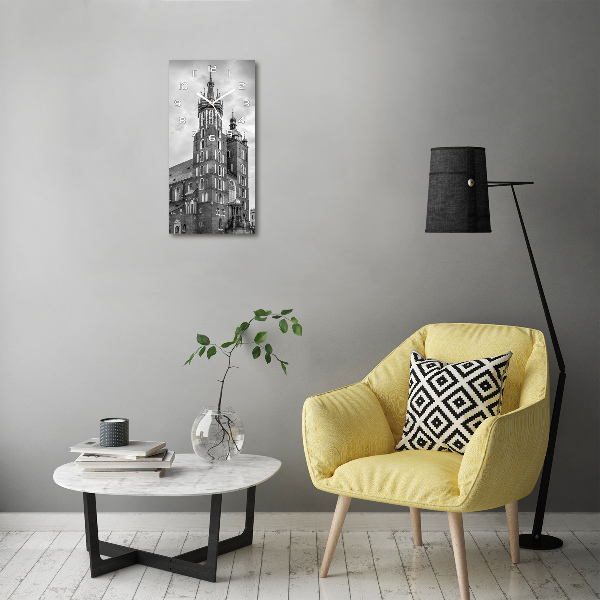 Rechthoekige glazen wandklok Krakau, Polen