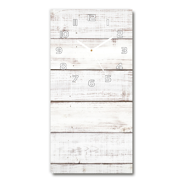 Rechthoekige glazen wandklok Houten muur