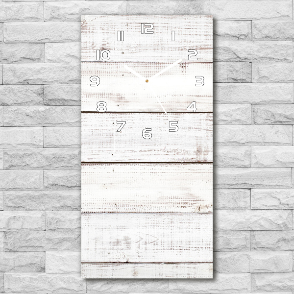 Rechthoekige glazen wandklok Houten muur