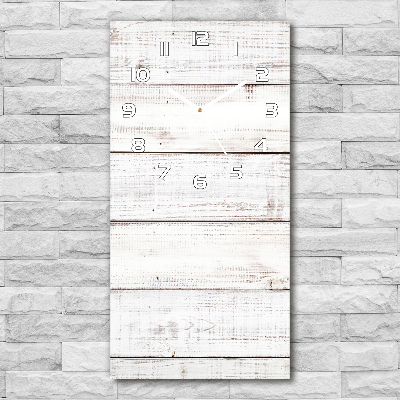 Rechthoekige glazen wandklok Houten muur