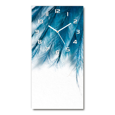 Glazen klok rechthoekige Blauwe veren