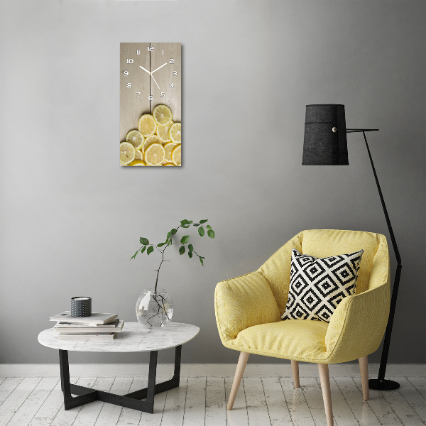 Rechthoekige glas klok Citroenen op hout
