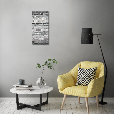 Rechthoekige glazen wandklok Bakstenen muur