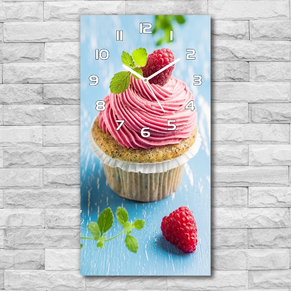 Rechthoekige glas klok Frambozen cupcake