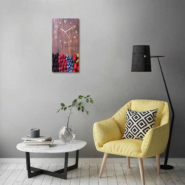 Rechthoekige glazen wandklok Bosvruchten