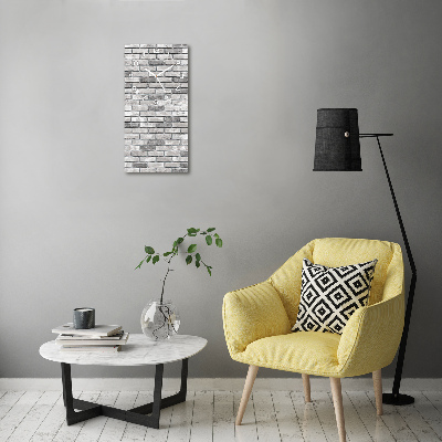 Rechthoekige glazen wandklok Bakstenen muur