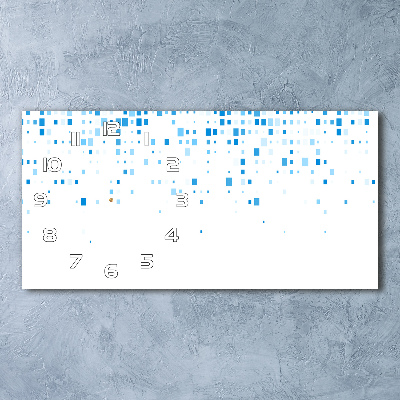 Zegar ścienny szklany Niebieskie kwadraty