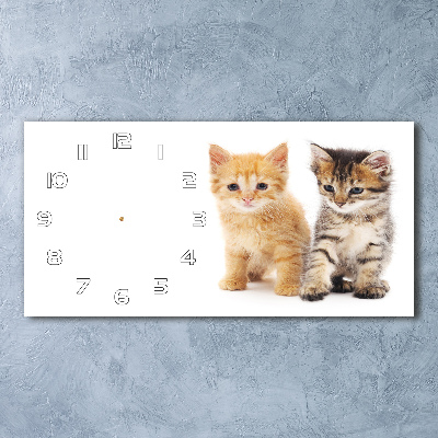 Glazen klok horizontaal Bruine en rosse kat