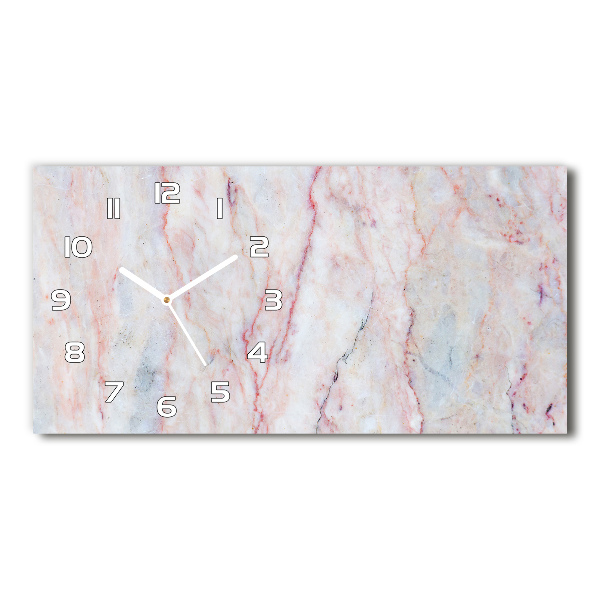 Glazen wandklok rechthoekig Marmer