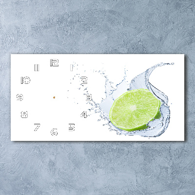 Glazen wandklok rechthoekig Limoen