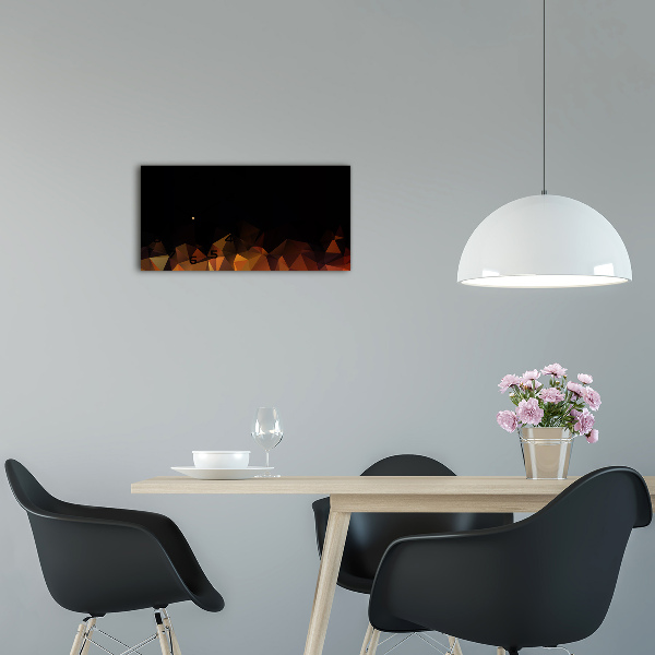 Glazen wandklok rechthoekig Abstractie
