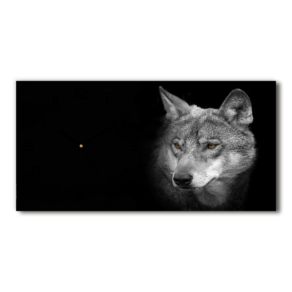 Glazen wandklok rechthoekig Wolf