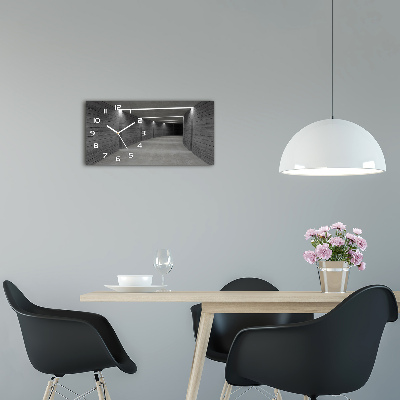 Langwerpige wandklok van glas Betonnen tunnel