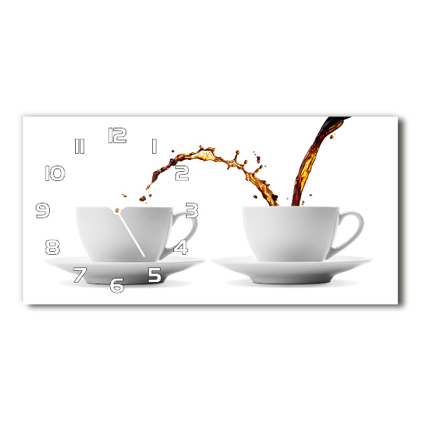 Zegar ścienny szklany Lejąca się kawa