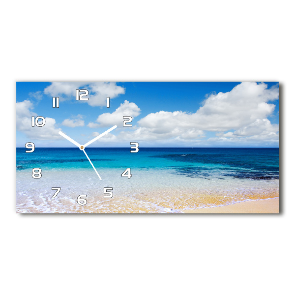 Langwerpige wandklok van glas Kalme zee
