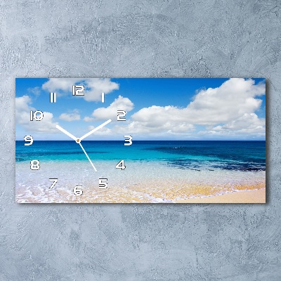 Langwerpige wandklok van glas Kalme zee