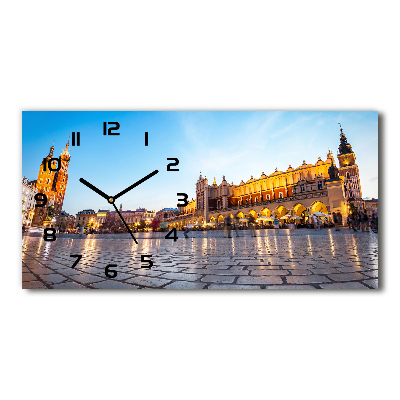 Langwerpige wandklok van glas Krakau, Polen