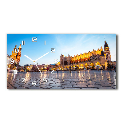 Langwerpige wandklok van glas Krakau, Polen