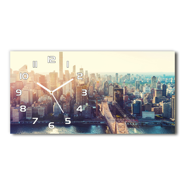 Glazen klok horizontaal New York vanuit vogelperspectief