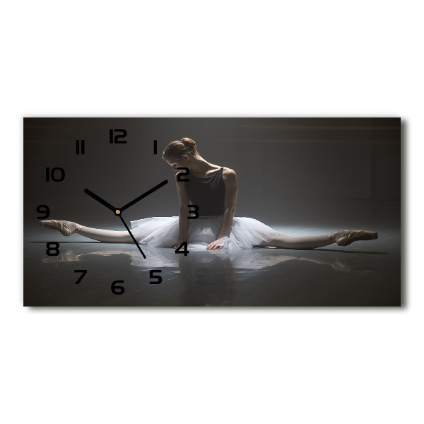 Glazen wandklok rechthoekig Ballerina