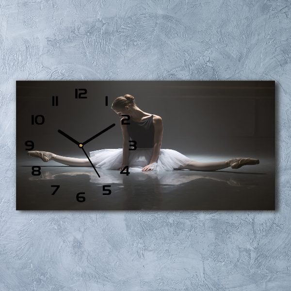Glazen wandklok rechthoekig Ballerina