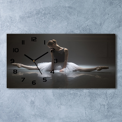 Glazen wandklok rechthoekig Ballerina