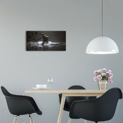 Glazen wandklok rechthoekig Ballerina