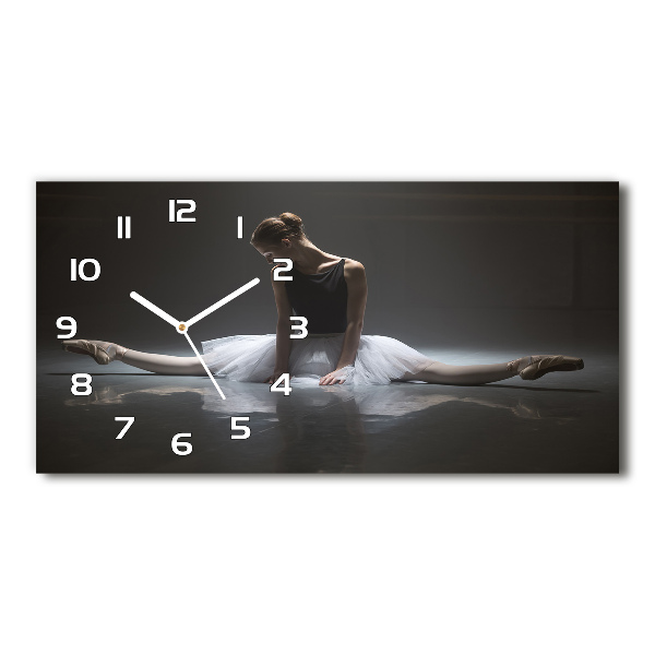 Glazen wandklok rechthoekig Ballerina