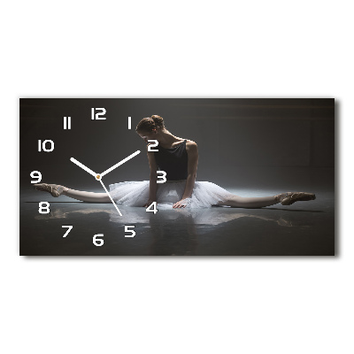 Glazen wandklok rechthoekig Ballerina
