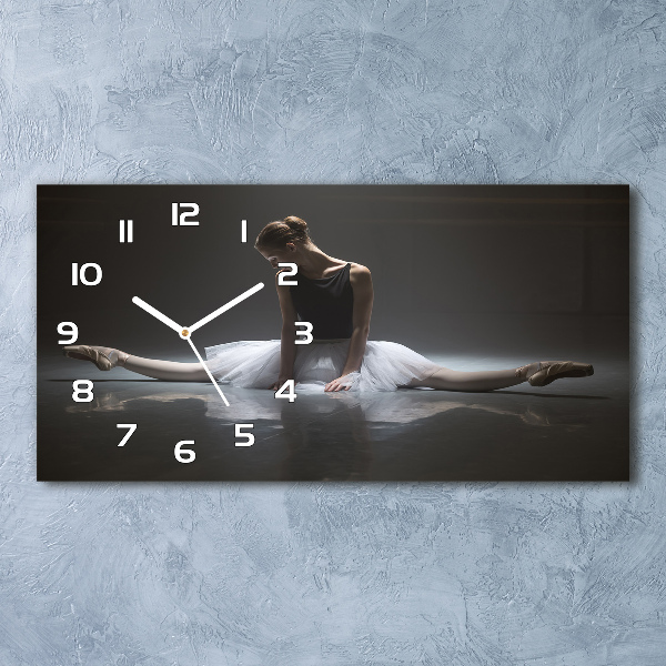 Glazen wandklok rechthoekig Ballerina