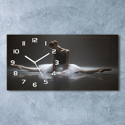 Glazen wandklok rechthoekig Ballerina