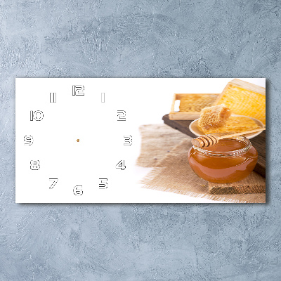 Glazen wandklok rechthoekig Honing