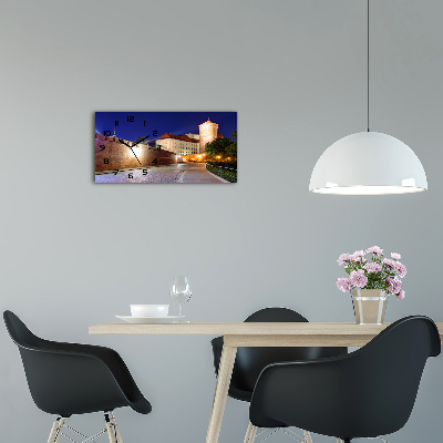 Langwerpige wandklok van glas Krakau, Polen