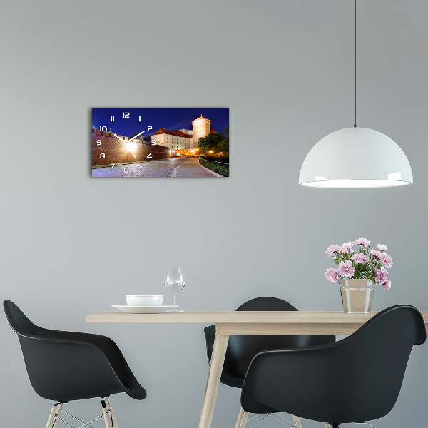 Langwerpige wandklok van glas Krakau, Polen